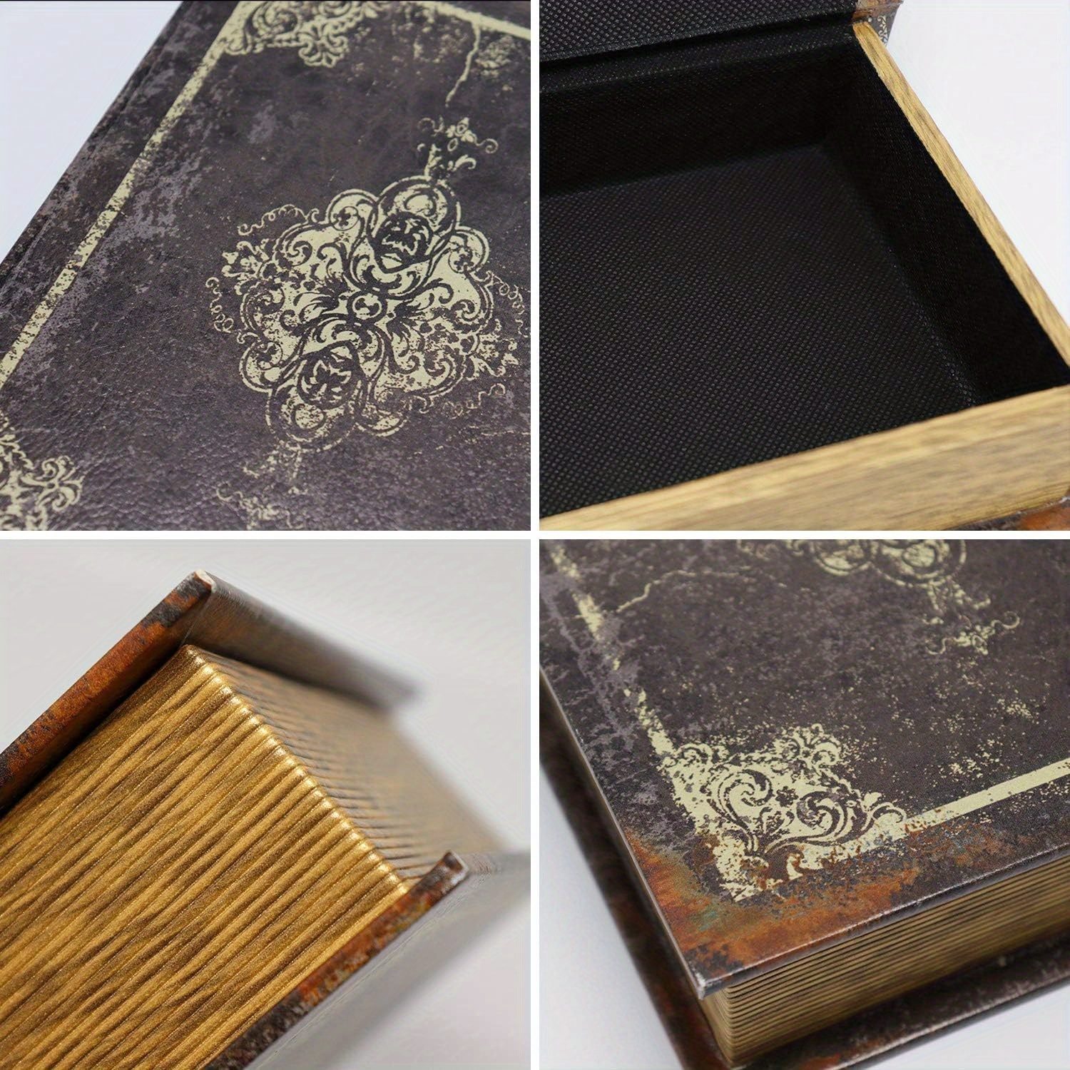 Vintage Leather Book Box Handcrafted Jewelry Holder